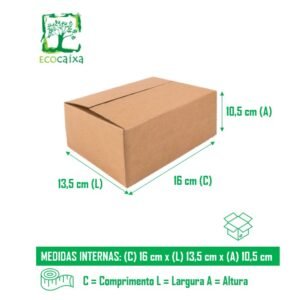 Caixa de Papelão Sedex 16cm (C) X 13cm (L) X 10cm (A) - Kit Com 200 unidades