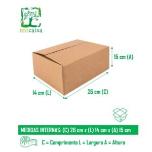 Caixa de Papelão Sedex 26cm (C) X 14cm (L) X 15cm (A) - Kit Com 125 unidades